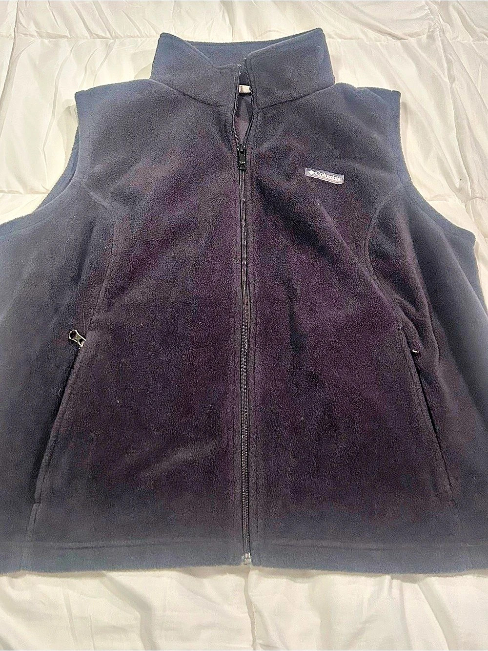 Columbia Women’s 2X Black Full Zip Fleece Vest Zip Pockets